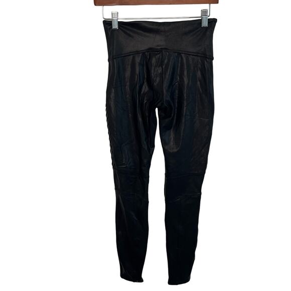 SPANX Moto faux-leather leggings Size Medium Bikercore Black - Picture 8 of 10